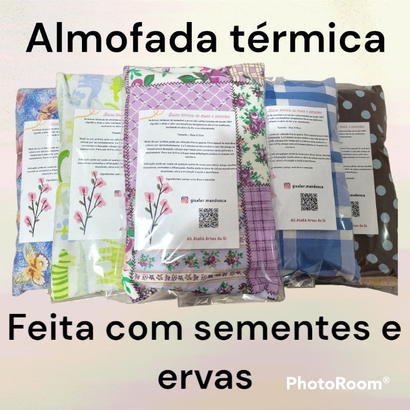 Bolsa/ almofada térmica de sementes e ervas -  ou Máscara tapa olho com ervas aromáticas