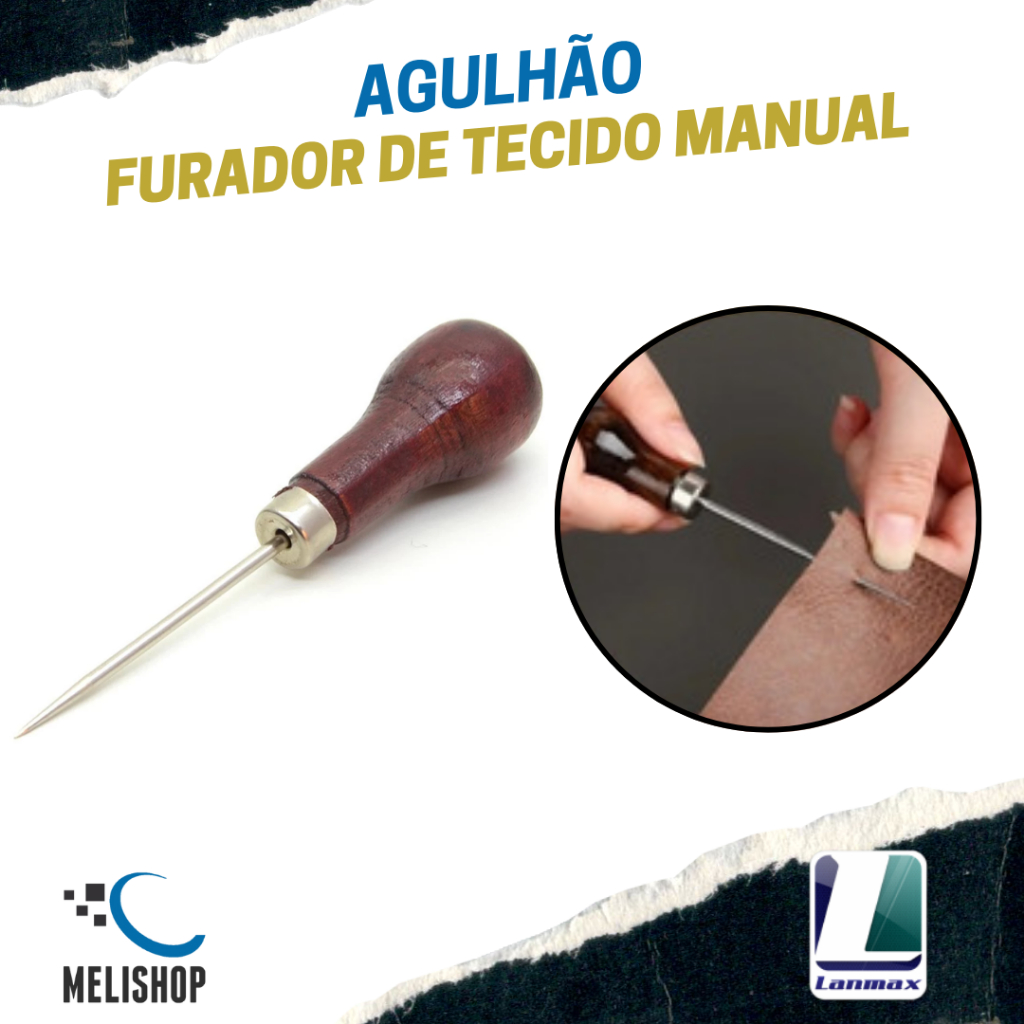 Agulhão Furador Manual Para Artesanato Patchwork Scrapbook Econômico Lanmax