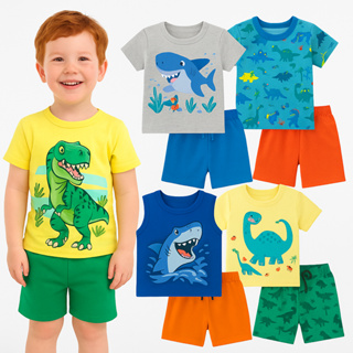 Kit Sortido 4 Peças De Roupas Menino- 2 Camisetas + 2 Bermudas - Conjunto de Verão Masculino- Kit com 2 ou 1 Conjuntos em Oferta na Shopee