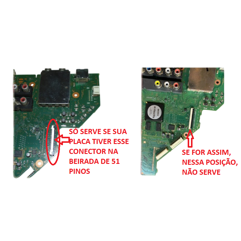 Placa Principal Para Tv Sony Kdl-32ex655 Confere a Posição do Conector
