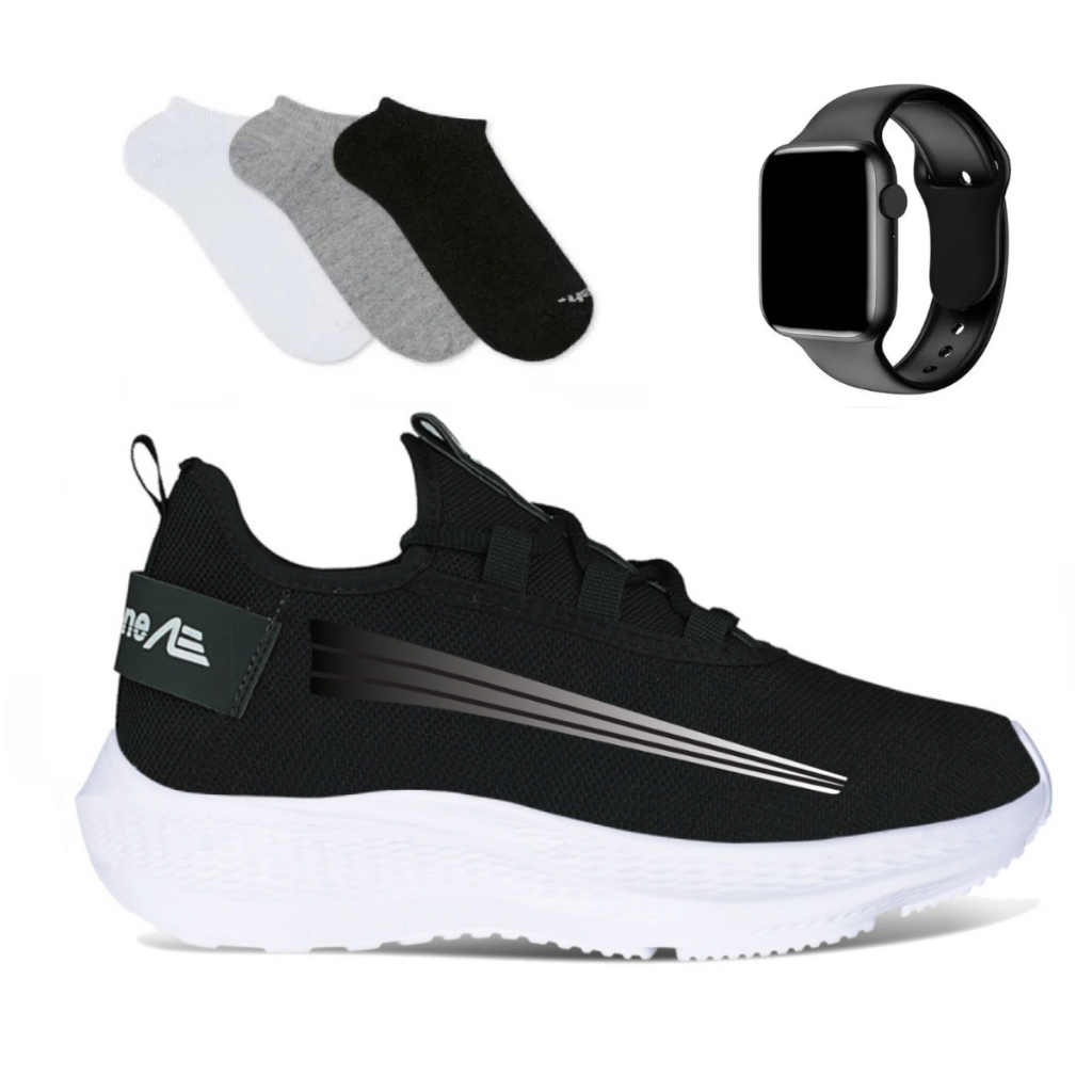 TENIS MASCULINO E FEMININO ACADEMIA CAMINHADA TREINO ADAPTION KIEV COM RELÓGIO DIGITAL E MEIA DO 34 AO 45