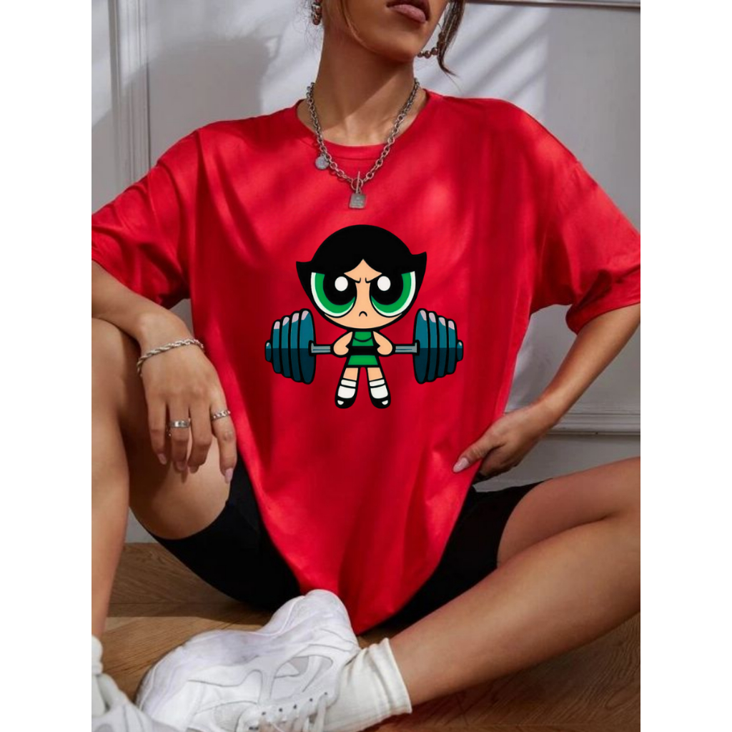 T-shirt Camisetão Algodão Feminino Gym Larga Blusão Academia Fitness