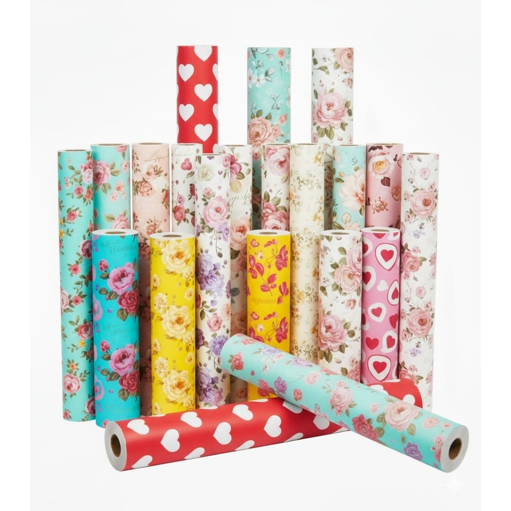 Papel de Presente Masculino Feminino Neutro Romântica Floral Bobina Couchê 40cmx100m Promoção!!! em Oferta na Shopee