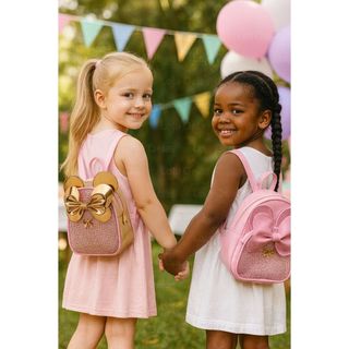 Mochila Infantil Menina 2 a 6 Anos Dourada Glitter Alça Rosa Passeio Bolsa Linda Creche P…