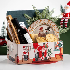Embalagem de Natal - Caixa Display para Cestas e Presentes Viagem de Natal (03~06 unidades)