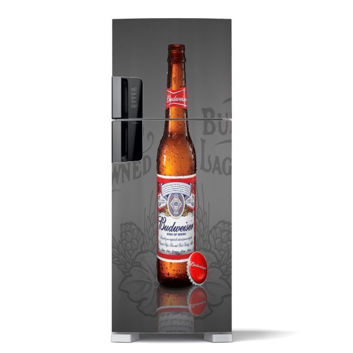 ADESIVO PORTA DE GELADEIRA CERVEJA BUDWEISER - ADESIVO AUTOCOLANTE - CASA DECORAÇÃO