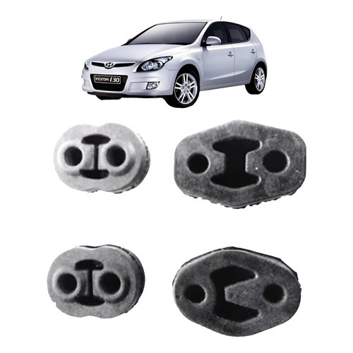 Borracha / Coxim Escapamento Hyundai I30 Todos Kit Com 4 Pç