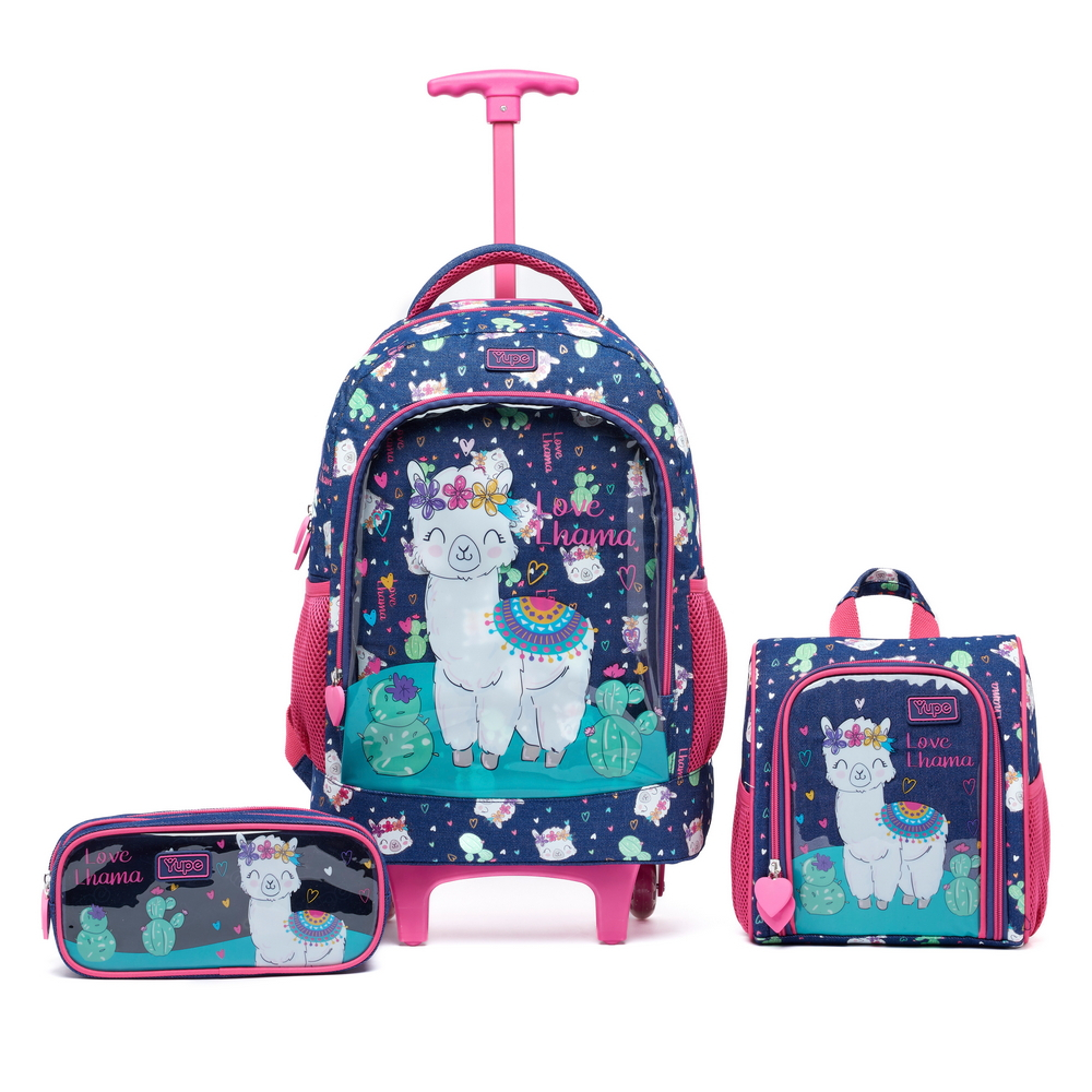 KIt Mochila Lancheira Estojo Escolar Yupe Infantil Feminina Rodinha em Oferta na Shopee