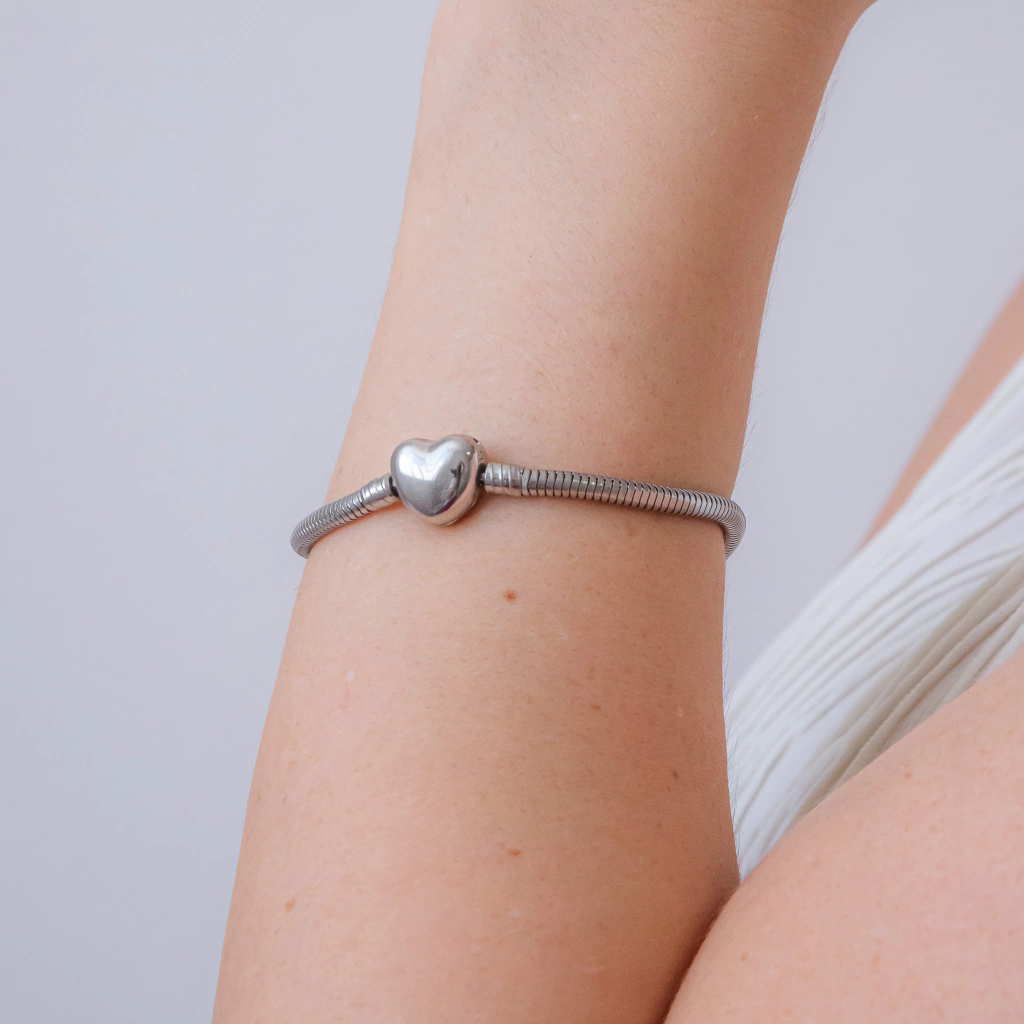 Pulseira Para Berloques em Aço Inoxidavel Maleável Unissex