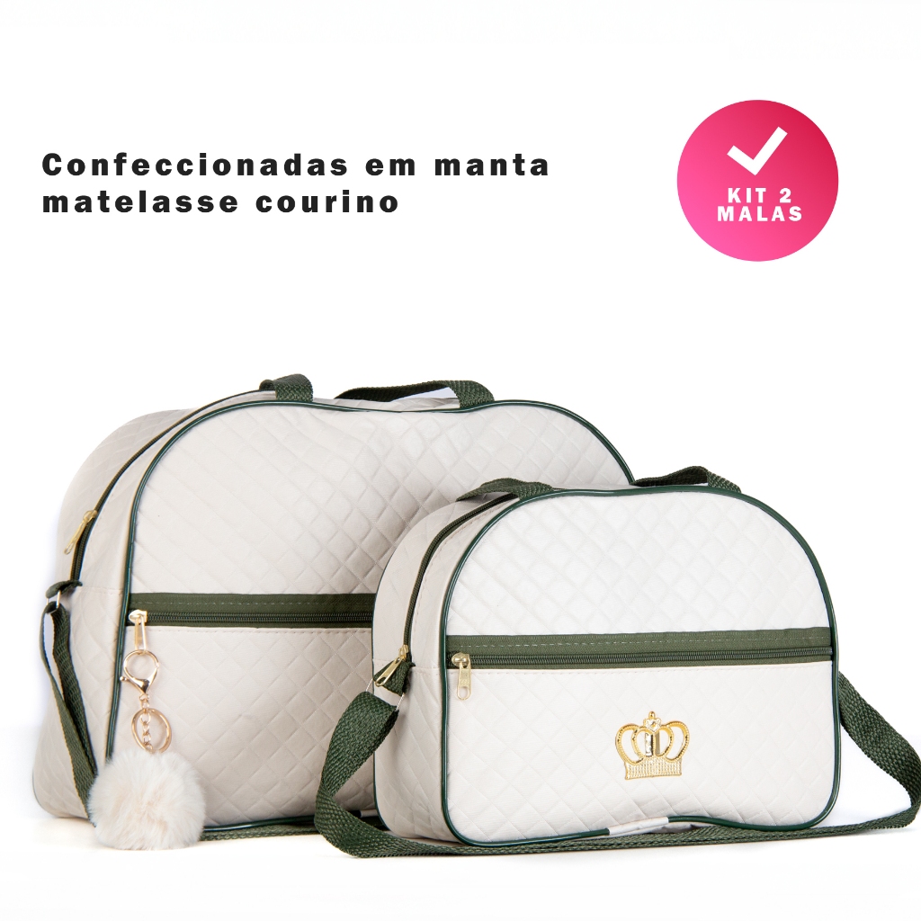 Kit 2 Bolsa Maternidade Menino/Menina Mala Para Bebê de Luxo Várias Cores C/ Pompom ENTREGA RÁPIDA em Oferta na Shopee