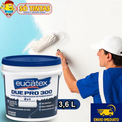 Fundo Preparador de Paredes Eucatex Due Pro 300 Branco Fosco 3,6 Litros Alta Aderência e Resistência