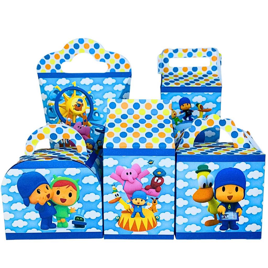 Kit Caixinhas Festa Pocoyo Lembrancinha Tema Pocoyo Infantil Aniversário Menino e Menina Pegue e Monte Caixinha