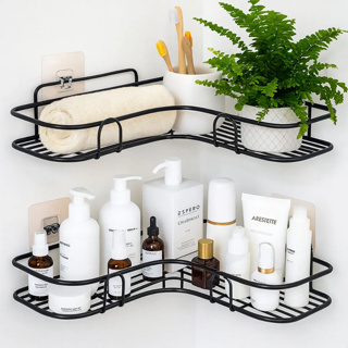 Suportes Organizadores De Metal Rack De Parede Banheiro Cozinha Porta Shampoo1/2/3/4 Pecas em Oferta na Shopee