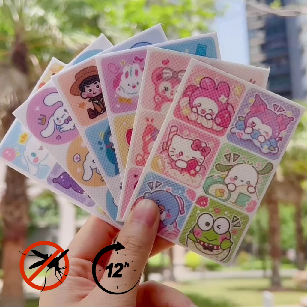 Kit 144 Adesivos Repelente de Insetos e Mosquitos Com Óleos Naturais Infantil e Adulto Citronela Desenhos Kit 144 Adesivos Repelente de Insetos e Mosquitos Com Óleos Naturais Infantil e Adulto Citronela Desenhos