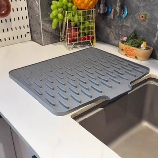 Tapete Escorredor de Louça e Descanso de Panela Silicone Pia Antitérmico Antiderrapante