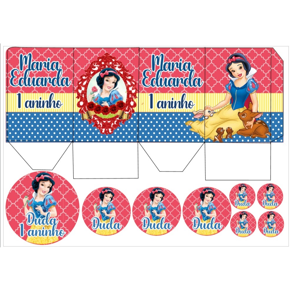 CACHEPOUT - CACHEPO - CENTRO DE MESA ENFEITE PERSONALIZADO BRANCA DE NEVE - Lembrancinha Aniversário