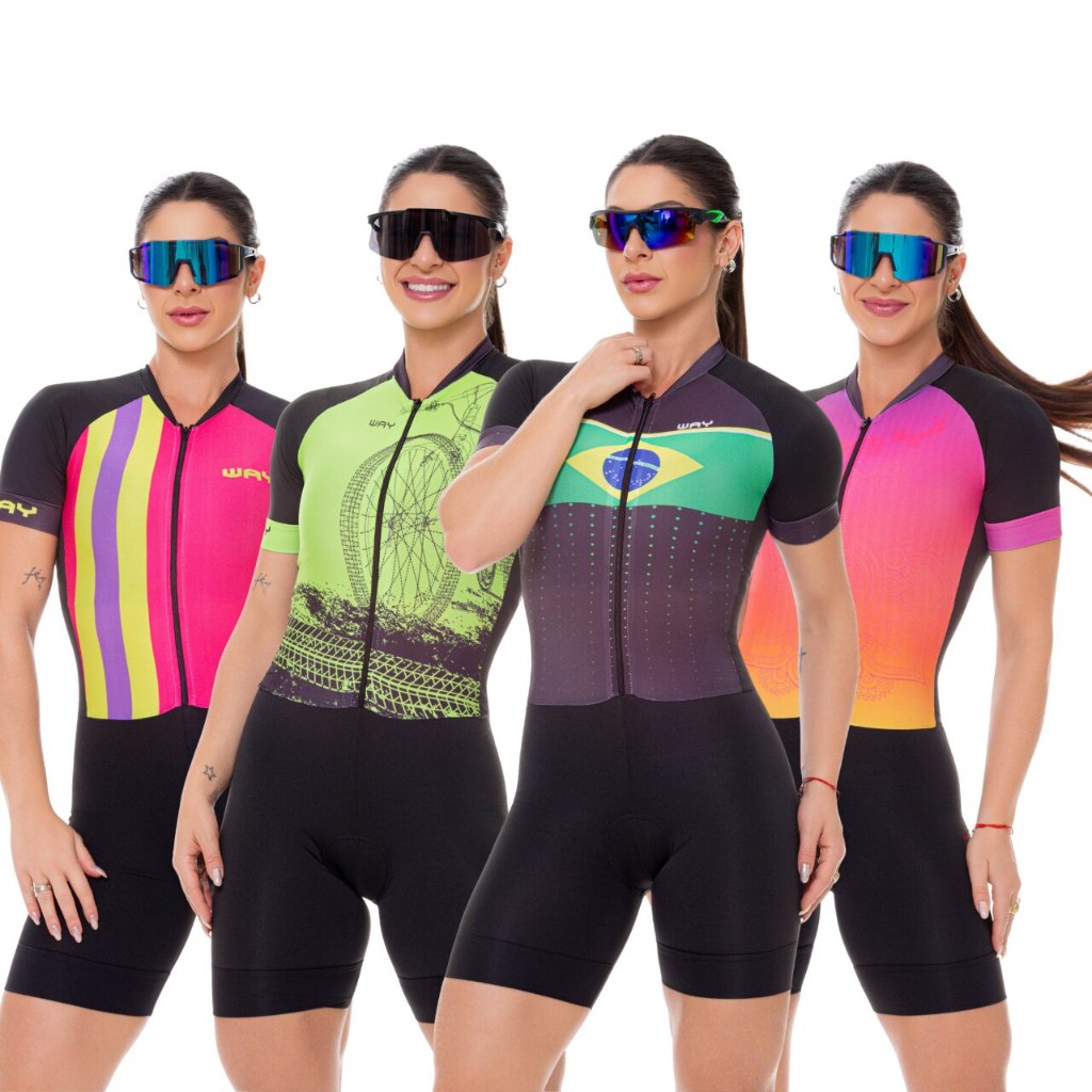 Macaquinho de Ciclismo Feminino Macacão Acolchoado Forro Espuma Roupa Confortável Bike Pedal Mtb