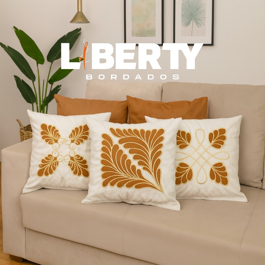 Kit de Capa de Almofada Bordada Suede - Alta Qualidade - Escolha Sua Combinação em Oferta na Shopee