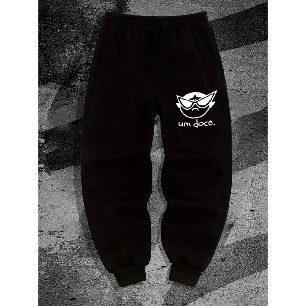 Calça Moletom Streetwear Serpente Docinho desenho Animação Conforto Moda Urbana Gótico Rock Tribal Academia Gym