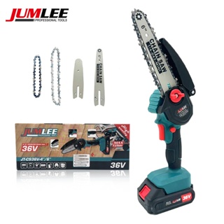 Motosserra Elétrica Portátil Brushless   36V 4"/6" 2 Correntes Sem Fio Linha Premium JUMLEE em Oferta na Shopee