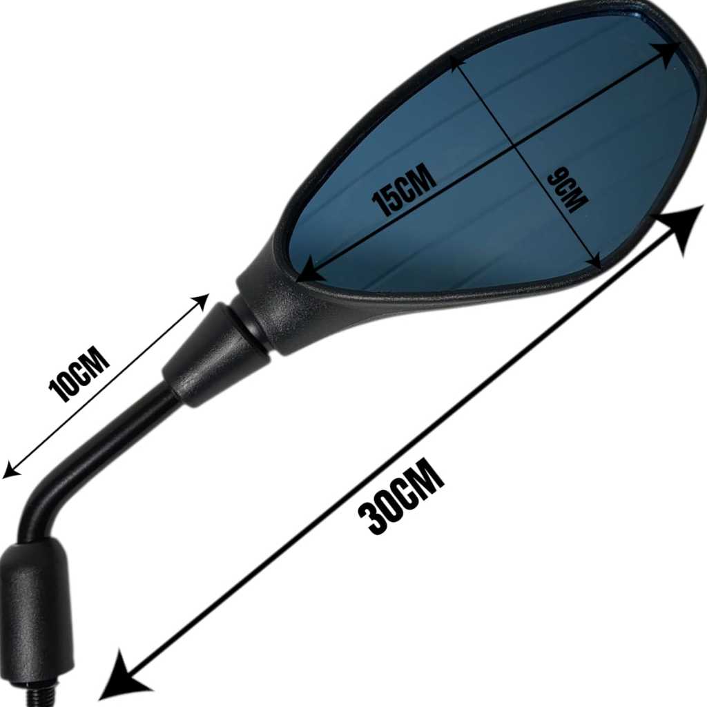 Par Retrovisor Bmw F800 Haste Longa Lente Azul Rosca Honda Titan 150 160 Start Cb 300 Twister Xre — imagem 2 de 2