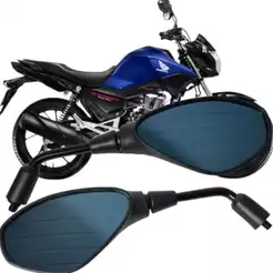 Par Retrovisor Bmw F800 Haste Longa Lente Azul Rosca Honda Titan 150 160 Start Cb 300 Twister Xre