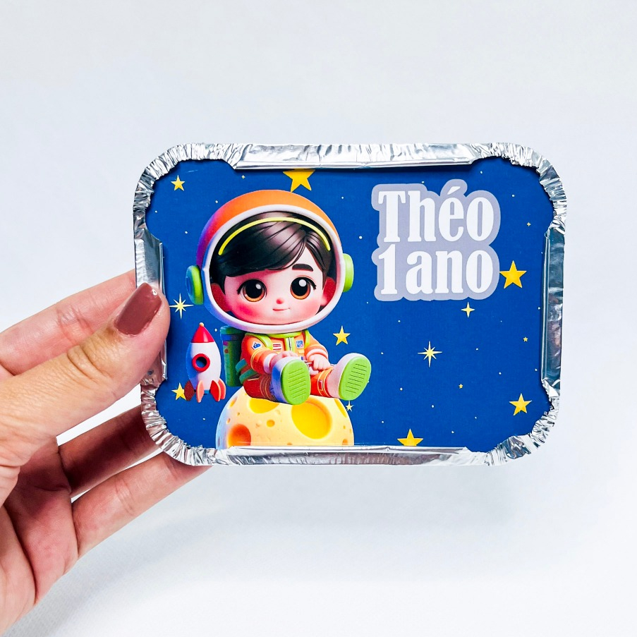 Marmitinha 220ml Astronauta Personalizada /Lembrancinha de Festa Infantil /Aniversário