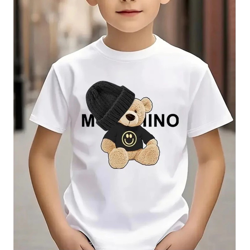Camisa Camiseta Infantil URSO SMILE Lançamento Confortável Estilosa Exelente Acabamento Gola Redonda 100% Algodão