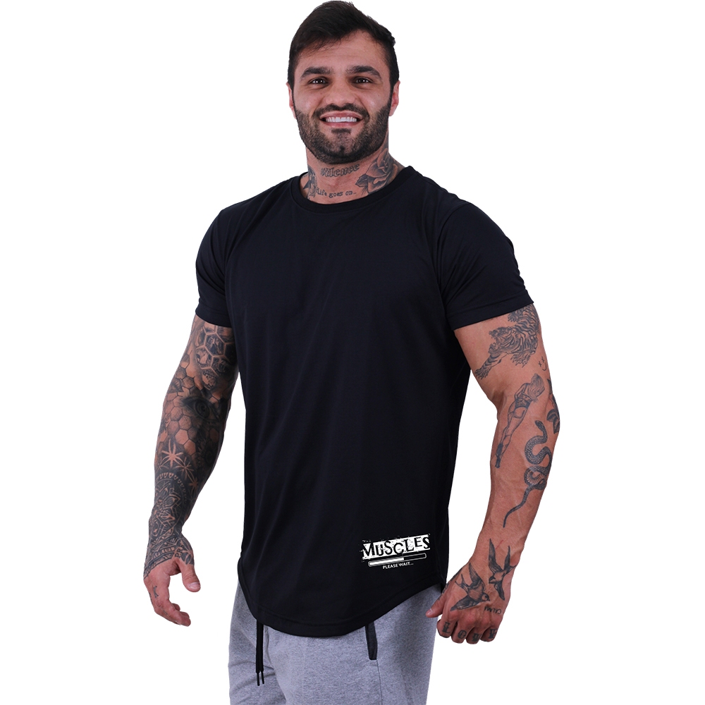 Camiseta Longline Masculina MXD Conceito Estampa Lateral Muscles E Lateral MXD