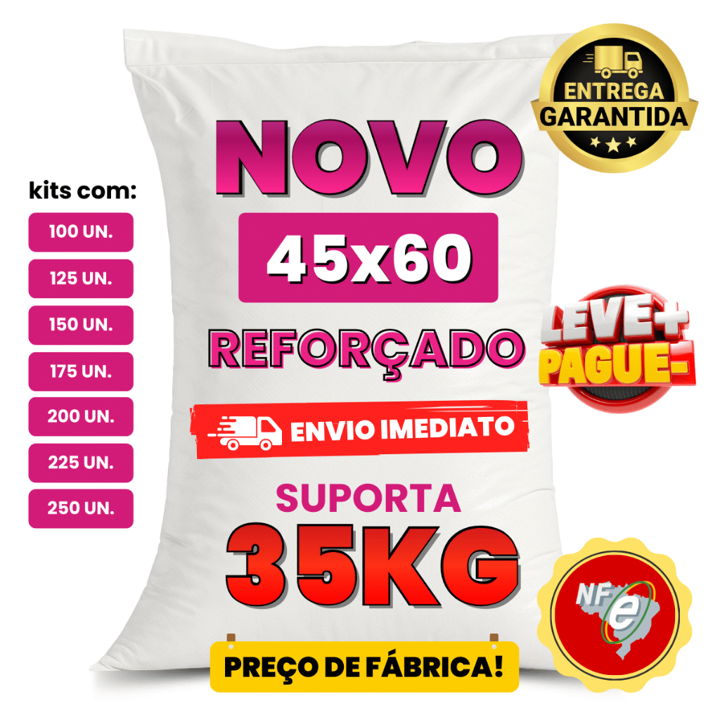Saco De Ráfia 45x60cm 35kg A Partir de 100 Un. Atacado Entulho Obra Construção ENVIO IMEDIATO