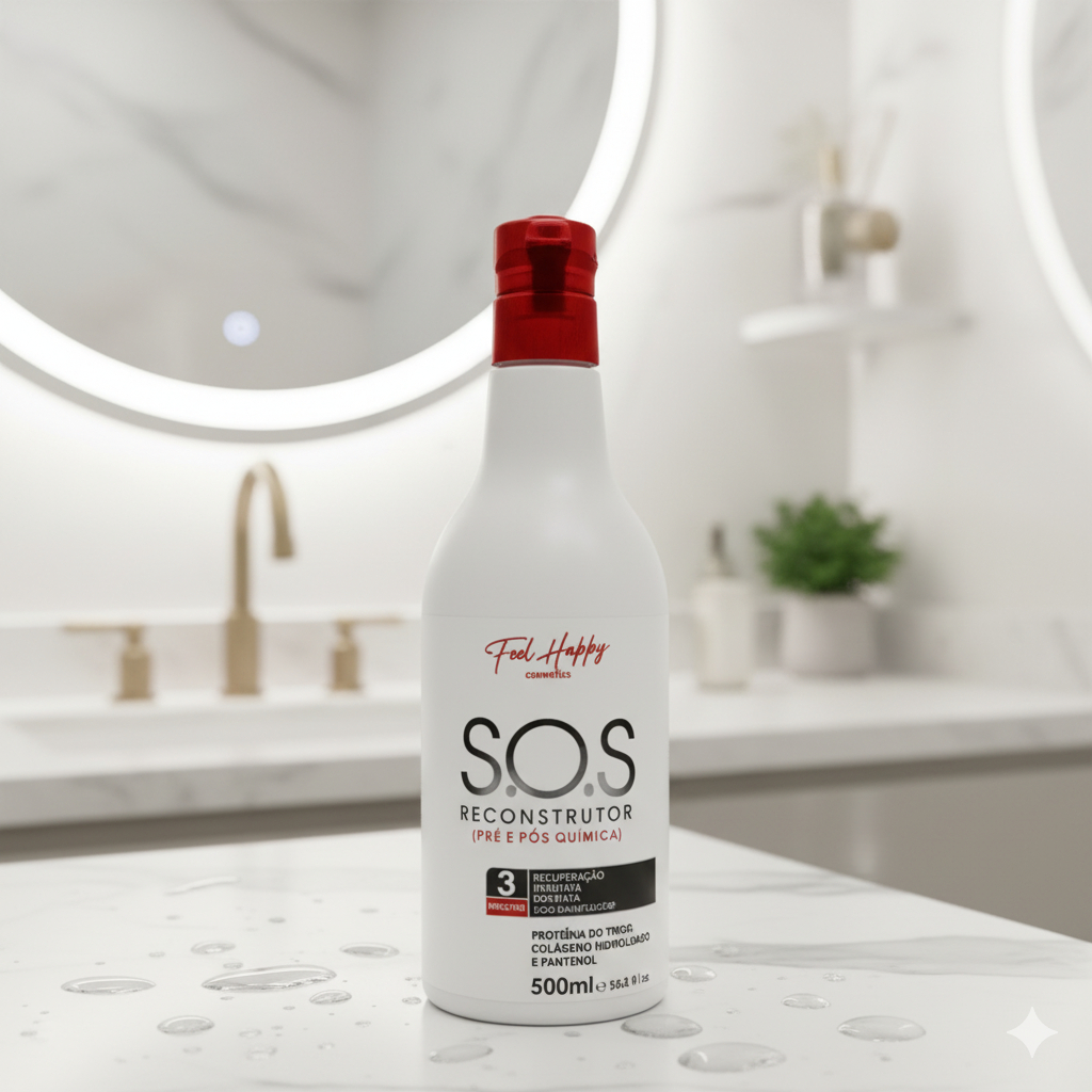 Máscara Anti Emborrachamento Reconstrutor Sos 3 Minutos 500ml Feel Happy