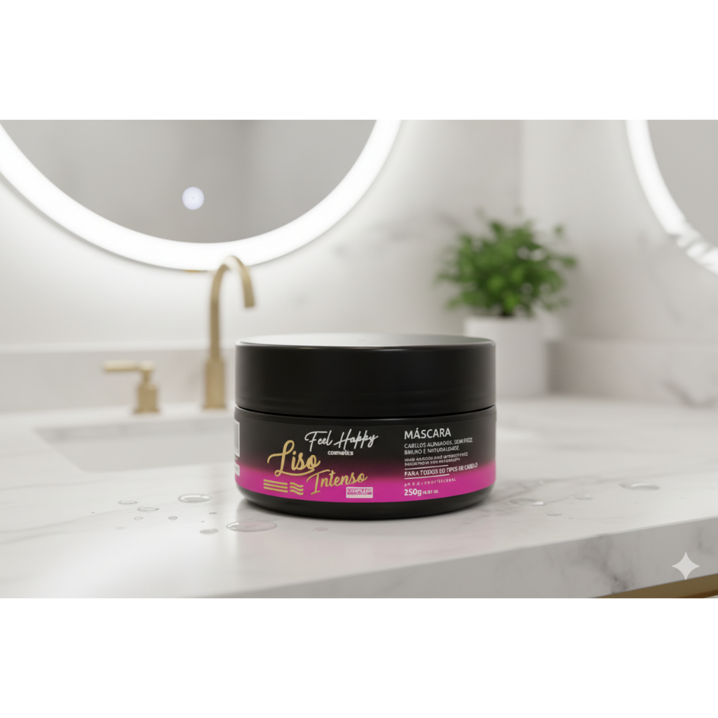 Máscara Liso Intenso Sem Frizz 250gr Feel Happy