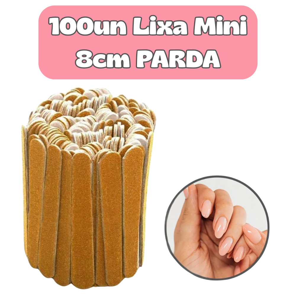 Kit MINI Lixas PARDAS Unha Profissional | Manicure e Pedicure | Uso em Alongamento e Nail Art