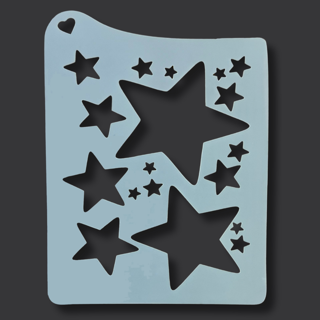 Stencil Estrelas Molde Vazado para Pintura Parede Tecido MDF Artesanato Madeira Parede Camisa Pano