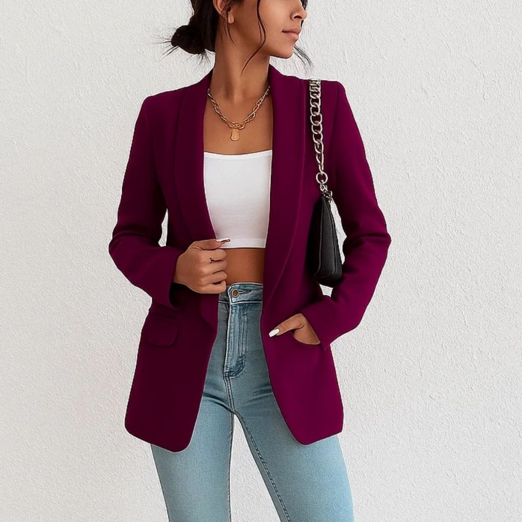 Max Blazer Alfaiataria Feminino Social Max Longo Sem Botão Casaco Elegante Sobretudo Envio Imediato em Oferta na Shopee