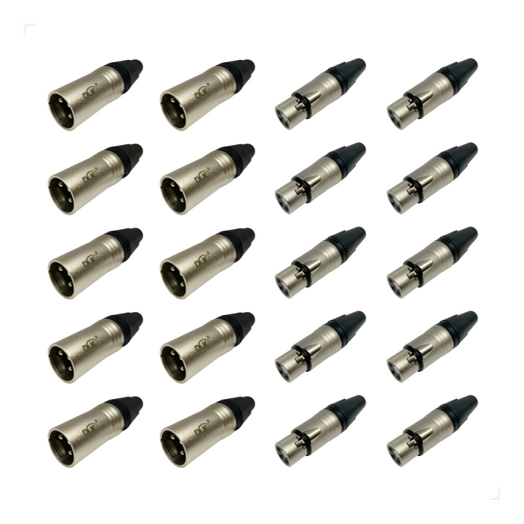 Kit Conector Datalink Cannon Xlr 10 Machos E 10 Fêmeas Metal em Oferta na Shopee