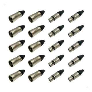 Kit Conector Datalink Cannon Xlr 10 Machos E 10 Fêmeas Metal em Oferta na Shopee