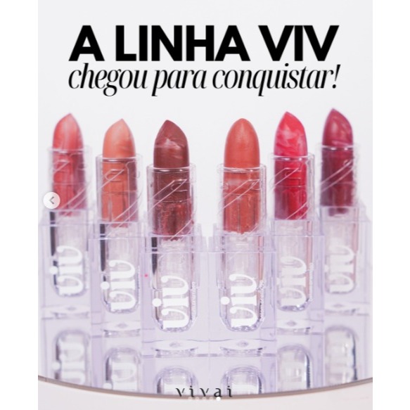Batom em Bala Cremoso Hidratante Viv - Vivai 6 cores Mesclado com Hidratante