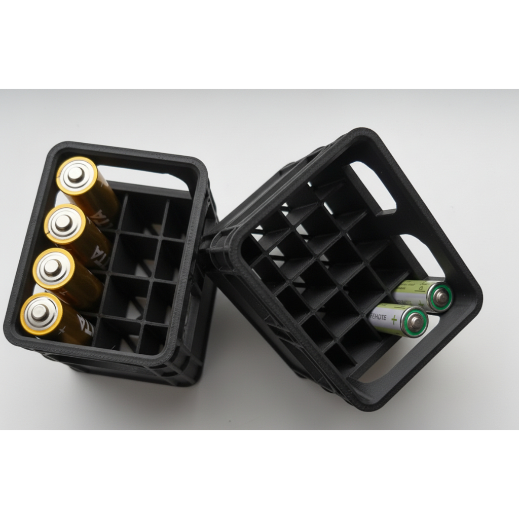 Porta Pilhas Organizador Criativo Suporte para Pilhas AA e AAA em formato de Mini Engradado  Impressão 3D