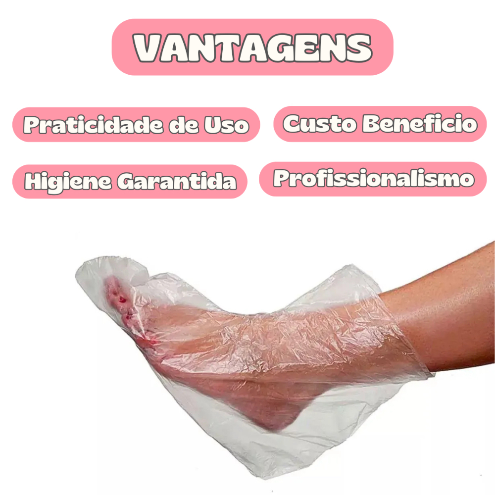 Detalhes do Kits Botas Plásticas para Pedicure | SPA dos Pés, Hidratação e Estética | Salão de Beleza