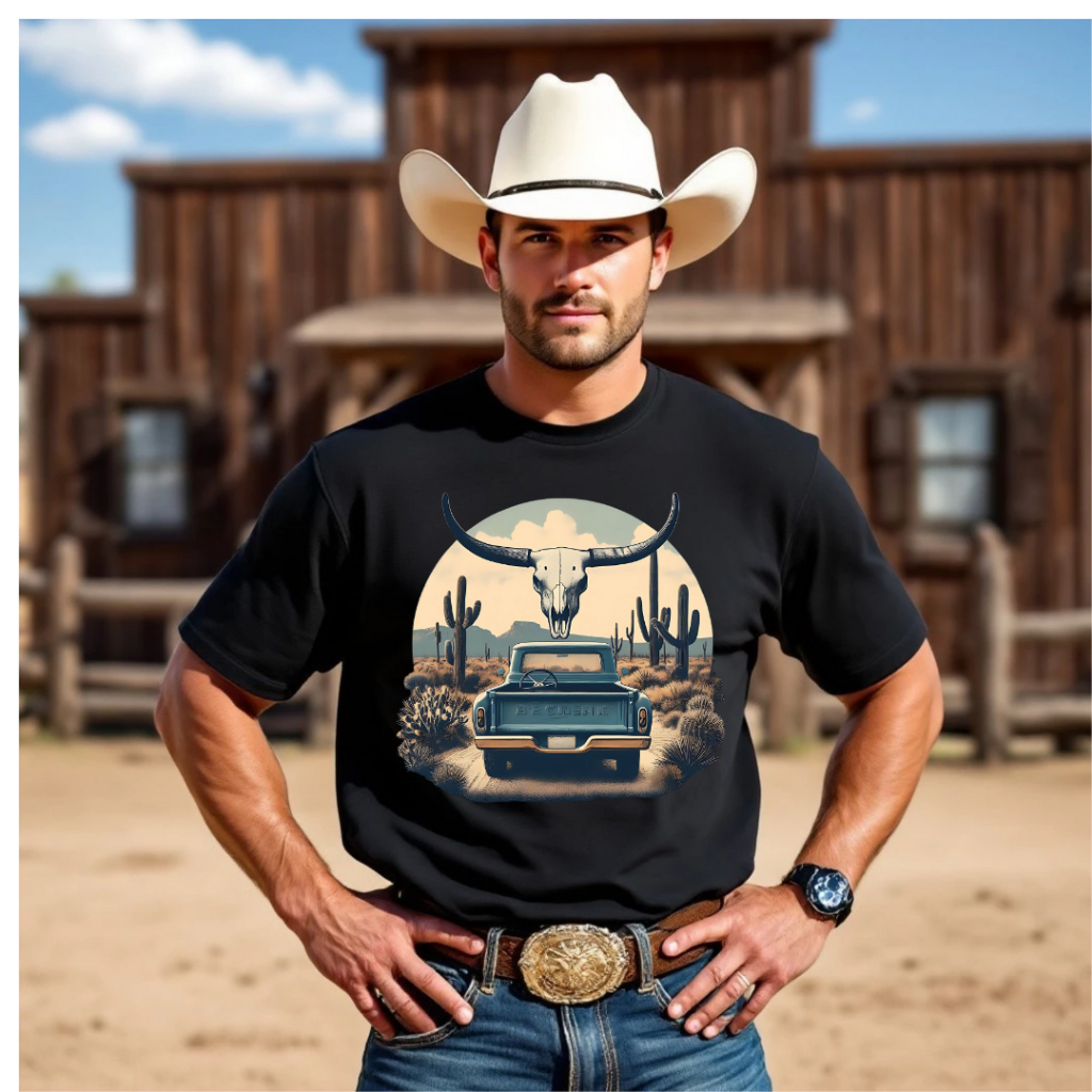 Camiseta Masculina Country Texas Faroeste Ford Carro antigo 100% Algodão Camiseta Básica Estampada Lançamento