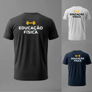 Camiseta Básica 100% Algodão Faculdade Educação Física em Oferta na Shopee