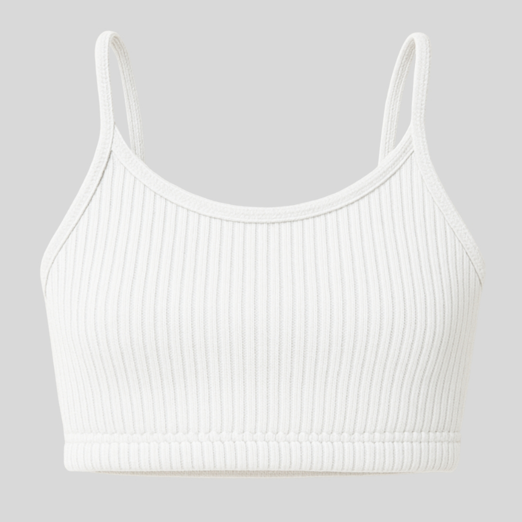 Cropped Feminino Top Alça Fina Básico Duplo Canelado | Casual ou Academia | Conforto e Estilo