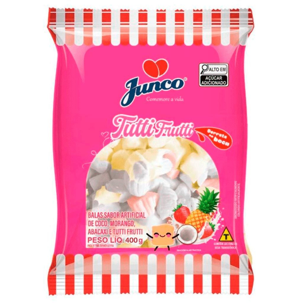 Bala de Coco Tutti Frutti 400g - Junco
