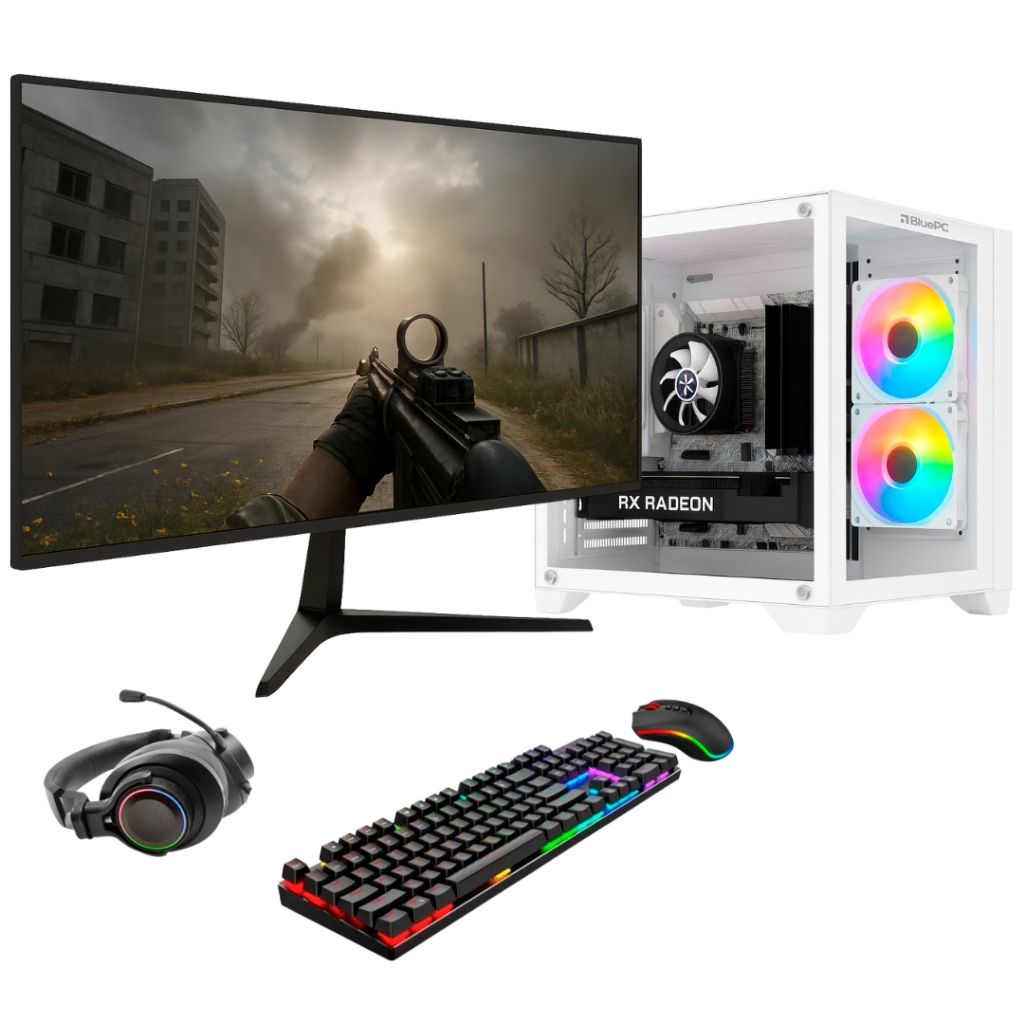 PC Gamer BluePC FRAG, Ryzen 5 8400F AM5, RX 580 8GB, B650, 16GB, SSD 512GB, Monitor 23"- PGBP-FRA157 em Oferta na Shopee