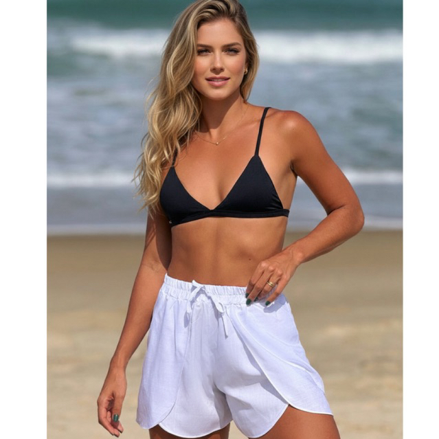 Short Saída de Praia Viscose Leve Feminino em Oferta na Shopee
