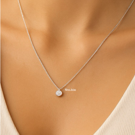 Colar Corrente Ponto de Luz Feminino Delicado Folheado a Prata Zircônia em Oferta na Shopee