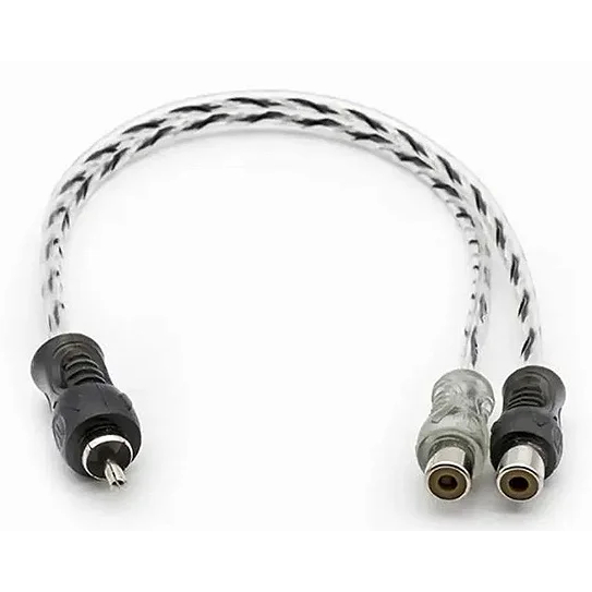 Cabo RCA Y Svart Injetado Anti Ruido Preto/Prata 1F 2M Som Automotivo