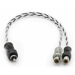 Cabo RCA Y Svart Injetado Anti Ruido Preto/Prata 1F 2M Som Automotivo