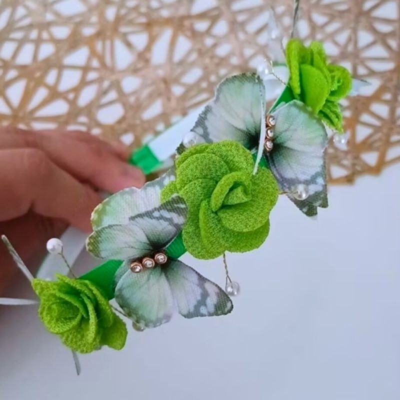 Tiara Jardim Encantado Verde | Tema Fada Soninho | Arco ou Faixinha Meia de Seda | Envio Imediato em Oferta na Shopee